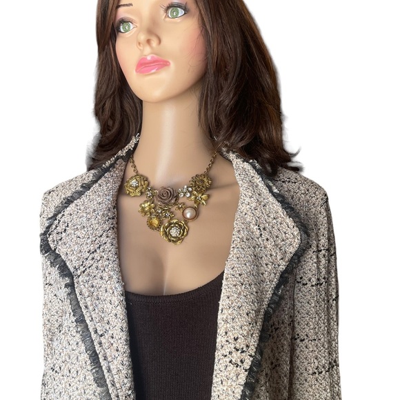 St. John brawn/ beige dress/ tweed jacket size 10 - Picture 6 of 15